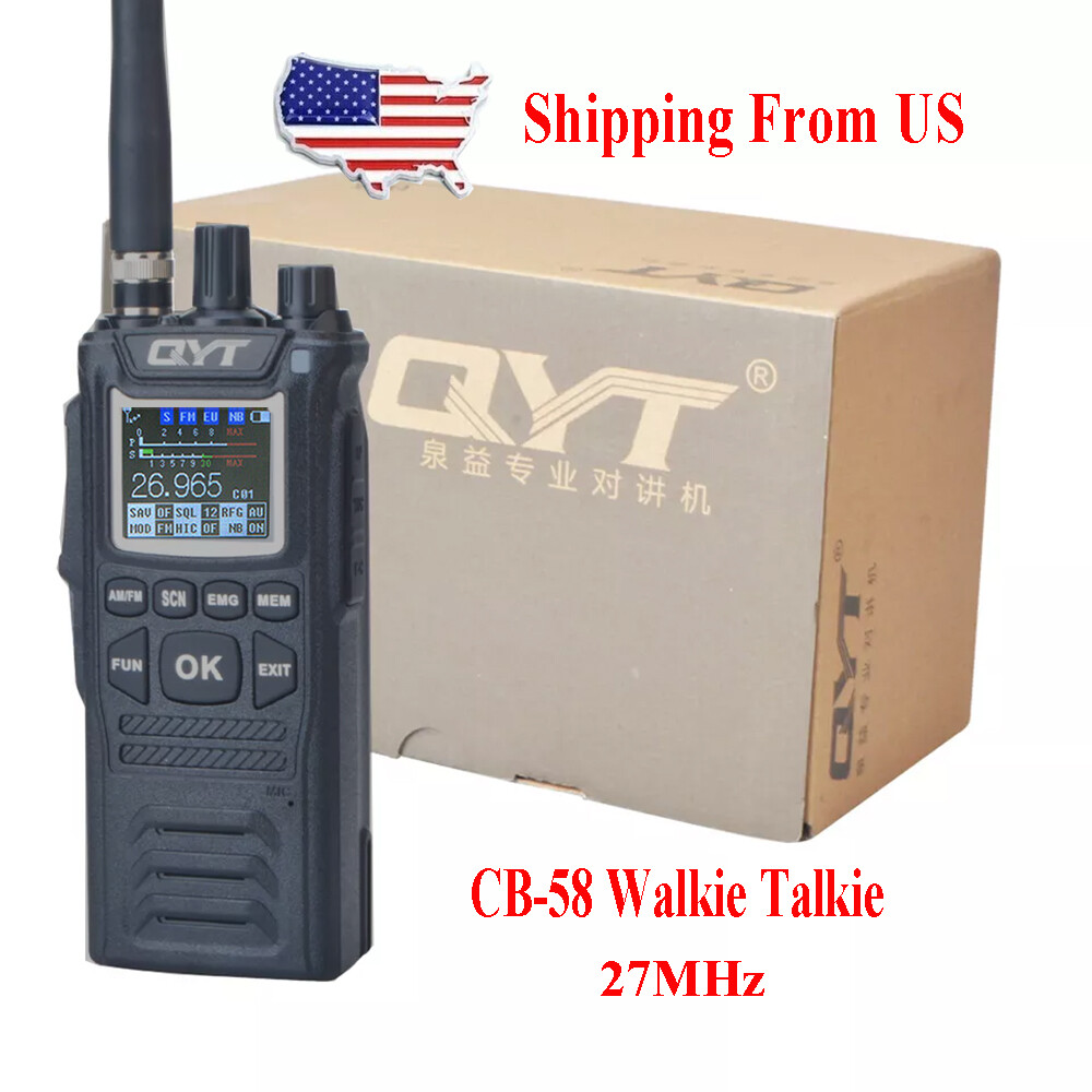 QYT CB-58 Walkie Talkie 27MHz 4W CB Radio Transciever AM/FM Hendheld Radio