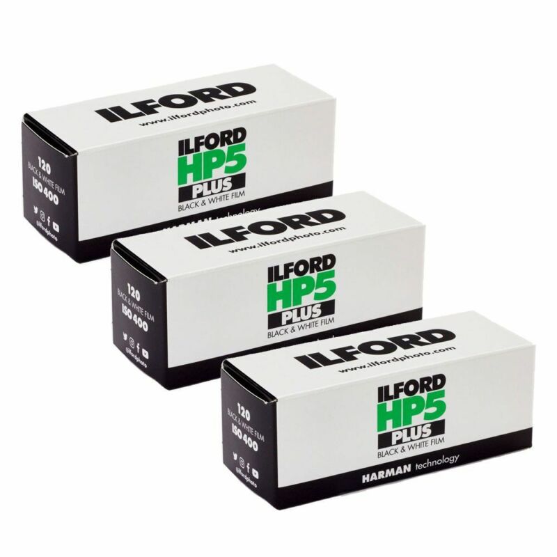 3x Ilford Hp5 Plus 120 - Black & White Roll Film