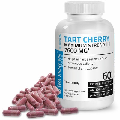 Bronson Tart Cherry Максимальная сила 7600 мг, 60 вегетарианских капсул