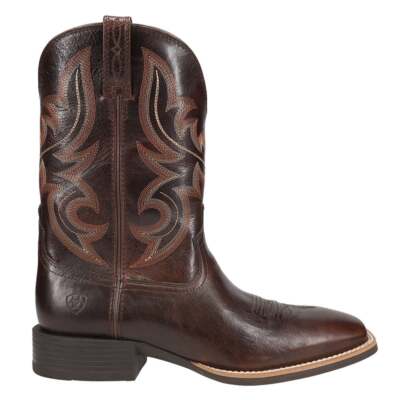 Ariat Sport Cow Country TooledInlay Square Toe Cowboy Mens Brown Casual Boots 1