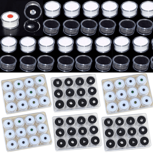 Transparent Gemstone Display Collection Box Jewelry Diamond Container Organizer