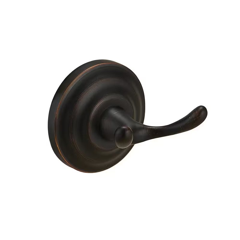 Double Robe Towel Hook Oil Rubbed Bronze Wall Bathroom Coat Hat Holder Zinc
