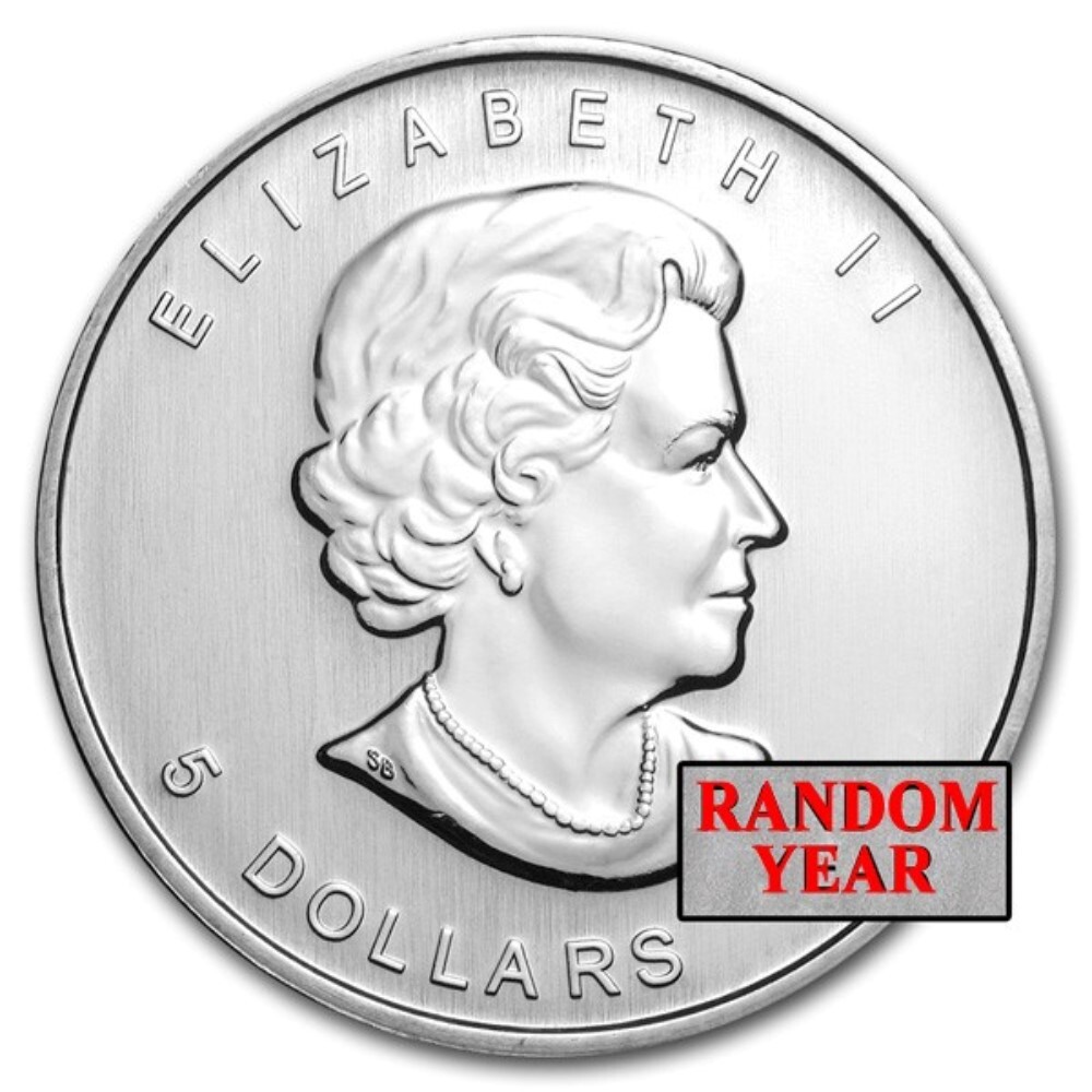 Random Year - 1 oz Canadian Silver Maple Leaf $5 Coin .9999