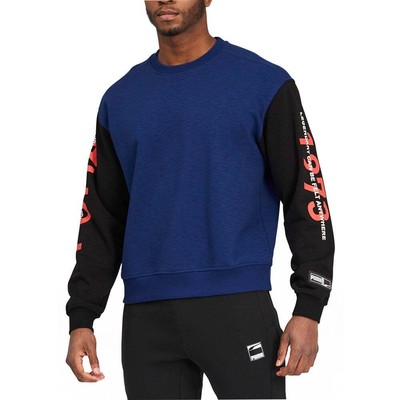 

Толстовка мужская синяя Puma Blocked Crew Neck 530513-01, Синий