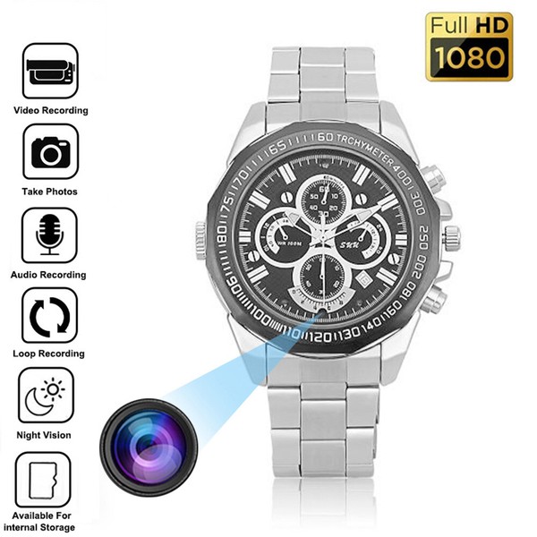 Full HD 1080p camera watch with multiple features.