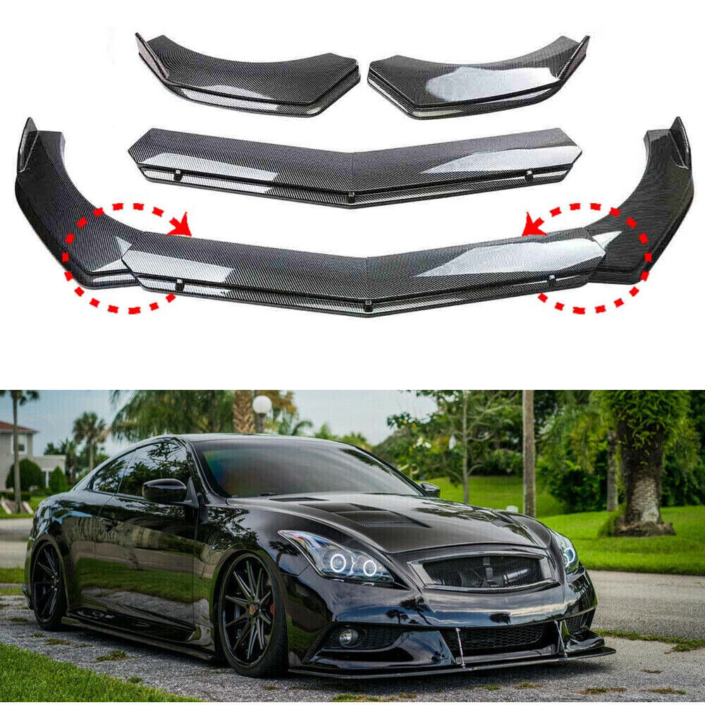 For Infiniti G37 Coupe Sedan Front Splitter Bumper Lip Chin Spoiler Carbon Fiber