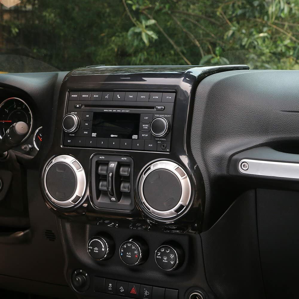 Black Center Console Dashboard Panel Cover Trim For Jeep Wrangler JK