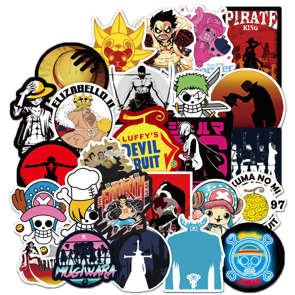 100Pcs One  Piece  Stickers  Pack  Vinyl Decals Print 