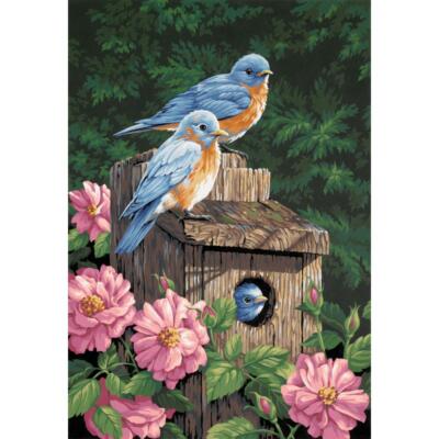 Dimensions Paint Works Paint By Number Kit Garden Bluebirds 14'' X 20'' NEW