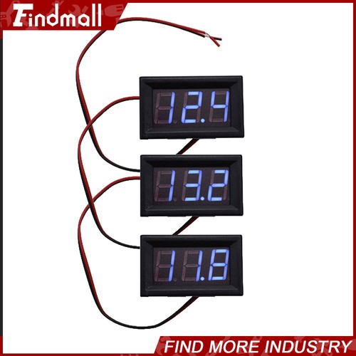 3× DC 4.5-30V Blue LED 3Digital Display Voltage Meter Voltmeter Panel Motorcycle