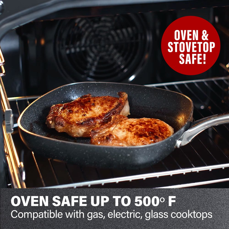 Heavy Duty Ultimate Nonstick Square Frying Pan Cookware Scratch Resistant Grill