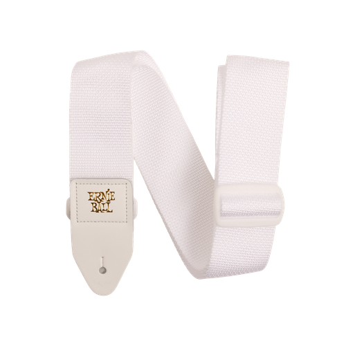 Ernie Ball Polypro Guitar Strap, White with White (P05350)