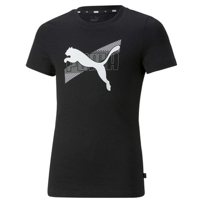 

Puma Power Graphic Crew Neck Футболка с коротким рукавом Молодежные девушки Черные повседневные топы 6, Черный, Puma Power Graphic Crew Neck Short Sleeve TShirt Youth