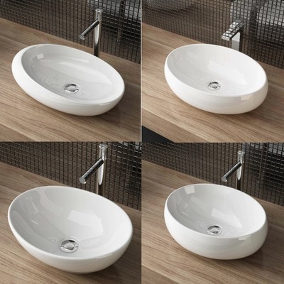 Design Waschschale Aufsatzwaschbecken Waschtisch Keramik Nano Oval Rund NEU