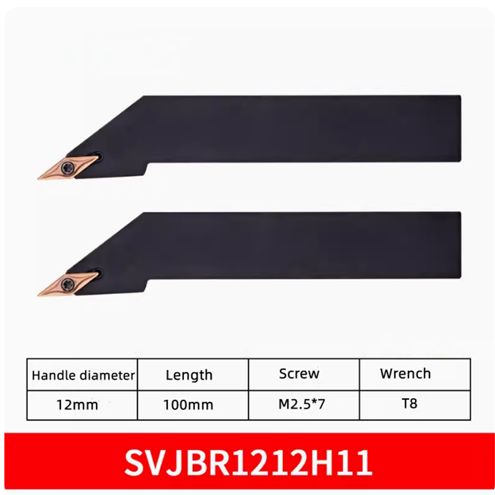 2PCS SVJBR1212H11 External Turning Tool Holder with 2pcs VBMT1103