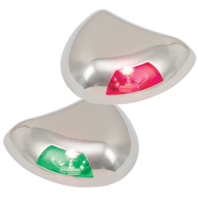 Perko Stealth Series Red/Green Boat LED Side Lights Horizontal Mount 0616DP2STS