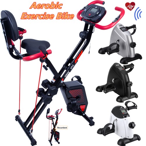 3 IN 1 Foldable Magnetic Exercise Bike Home Gym Fitness Workout Bicycle Cycling