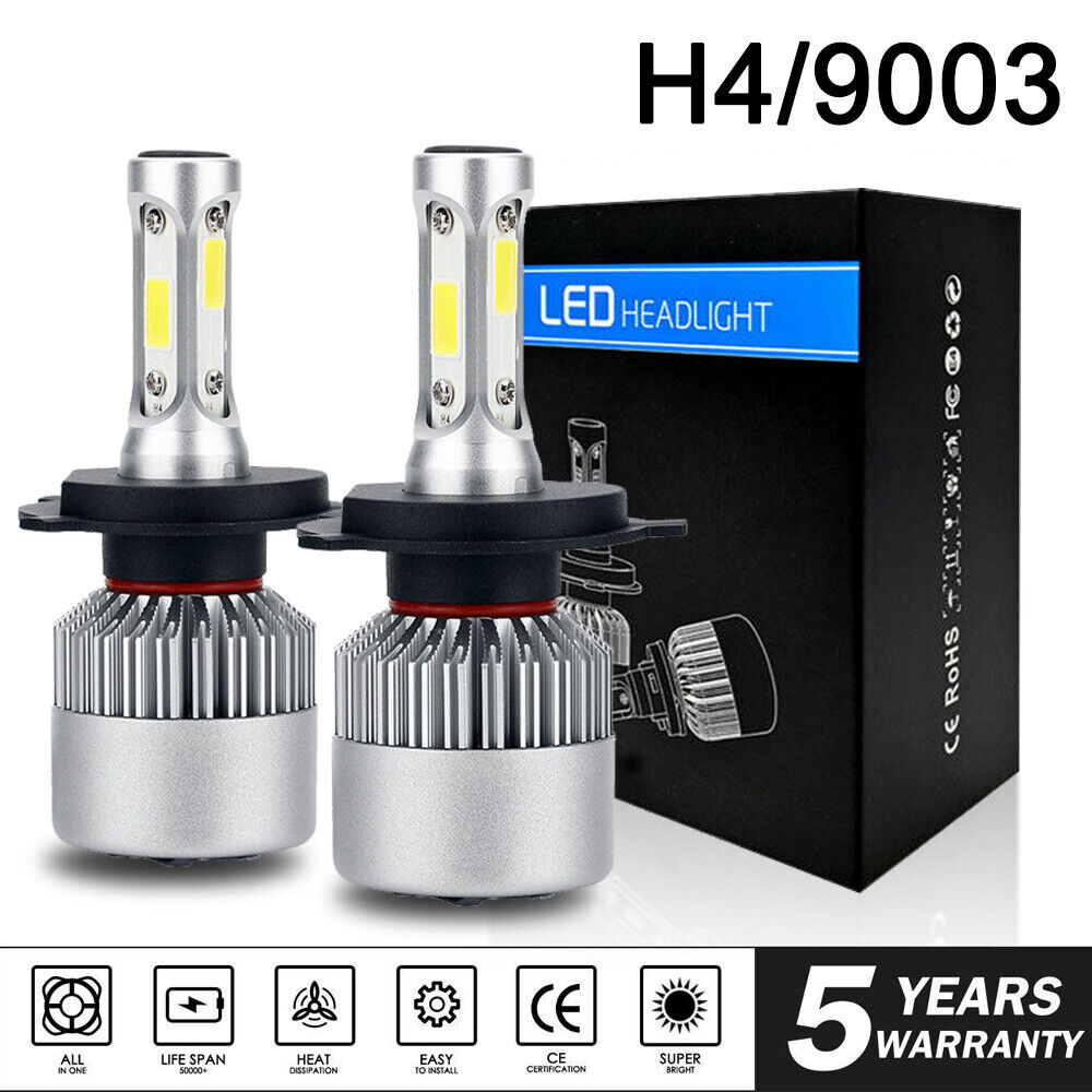 1pair 7600LM 80W LED headlight Kit H4 9003 HB2 XENON 8000K Conversion Bulbs