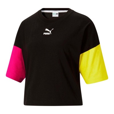 

Футболка Puma Clsx Boyfriend с круглым вырезом и короткими рукавами, женские повседневные топы размера  5, Черный