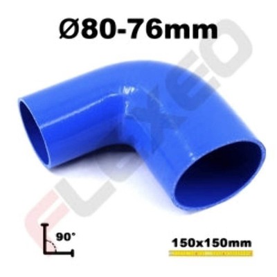 Réducteur 90° silicone Ø76-80mm L.150x150mm 3 plys