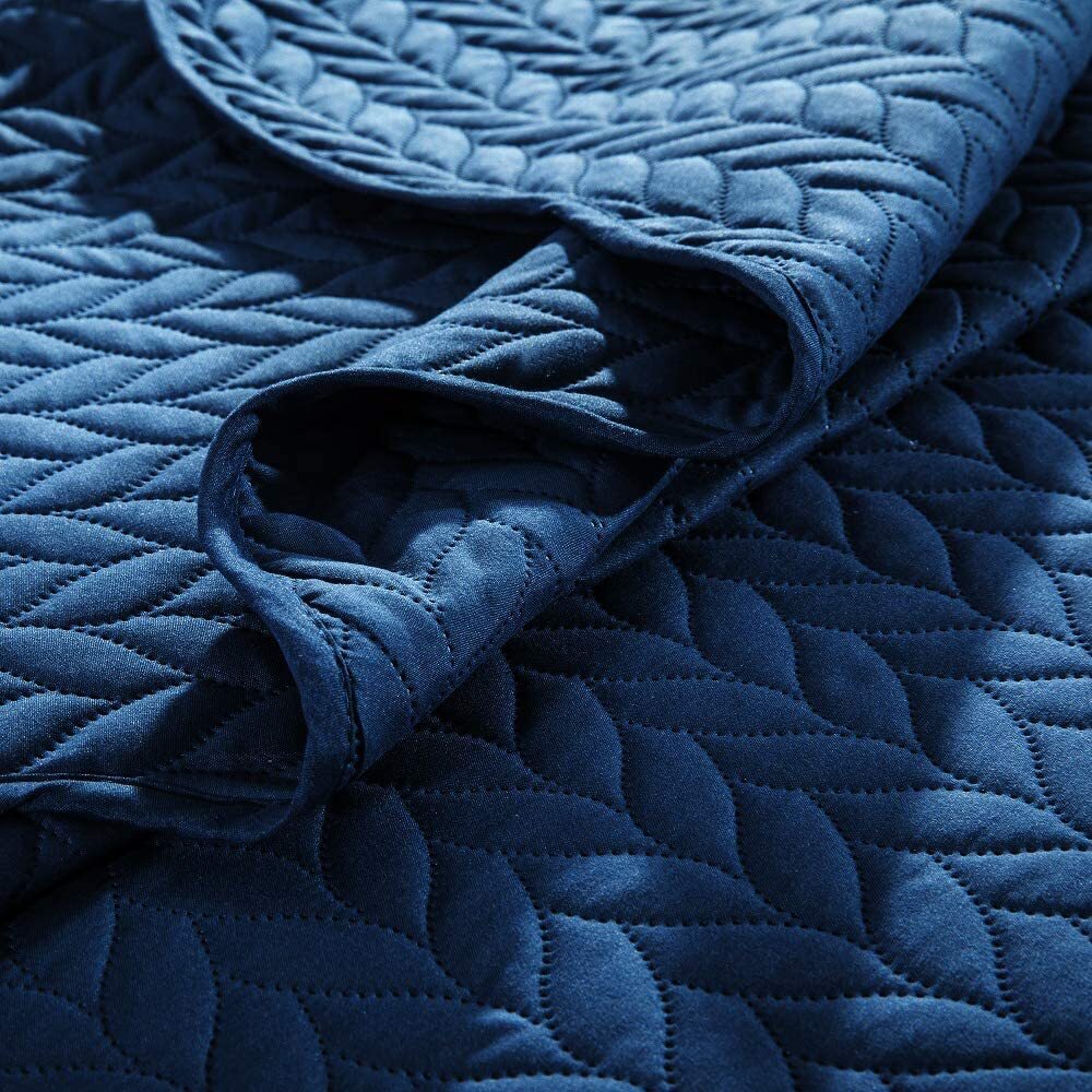 3 Piece Embossed Quilted Bedspread King Size Comforter Set Coverlet Bed Throws