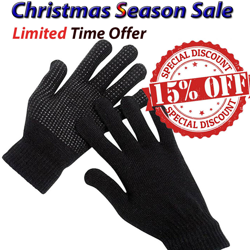 ladies black thermal gloves