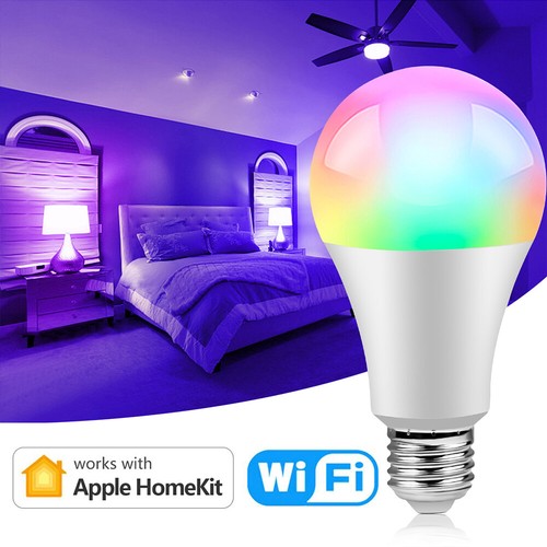 E27 RGB Birne Smart Leuchtmittel Glühbirne WiFi Lampe Arbeit für Apple Homekit
