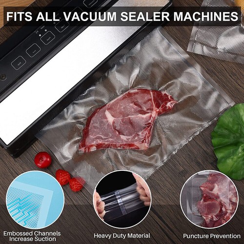 4 Mil Vacuum Sealer Bags 8x12 6x10 11x16 Embossed Food Saver Storage Package US