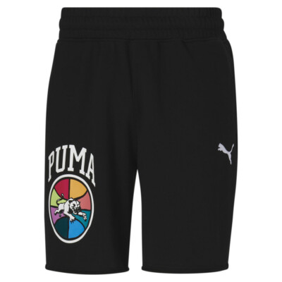 Шорты Puma Post Up Мужские черные повседневные спортивные брюки 53652701