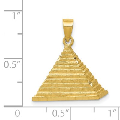 Pre-owned Superdealsforeverything Real 14kt Yellow Gold Pyramid Charm