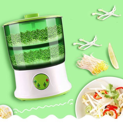 2Layers Automatic Bean Sprout Maker Household Bean Sprouts Machine 360 Sprinkler