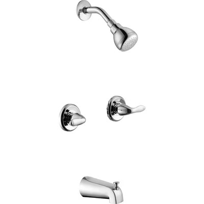 Constructor 2-Handle 1-Spray Tub and Shower Faucet 1.8 GPM in Chrome (Valve Incl