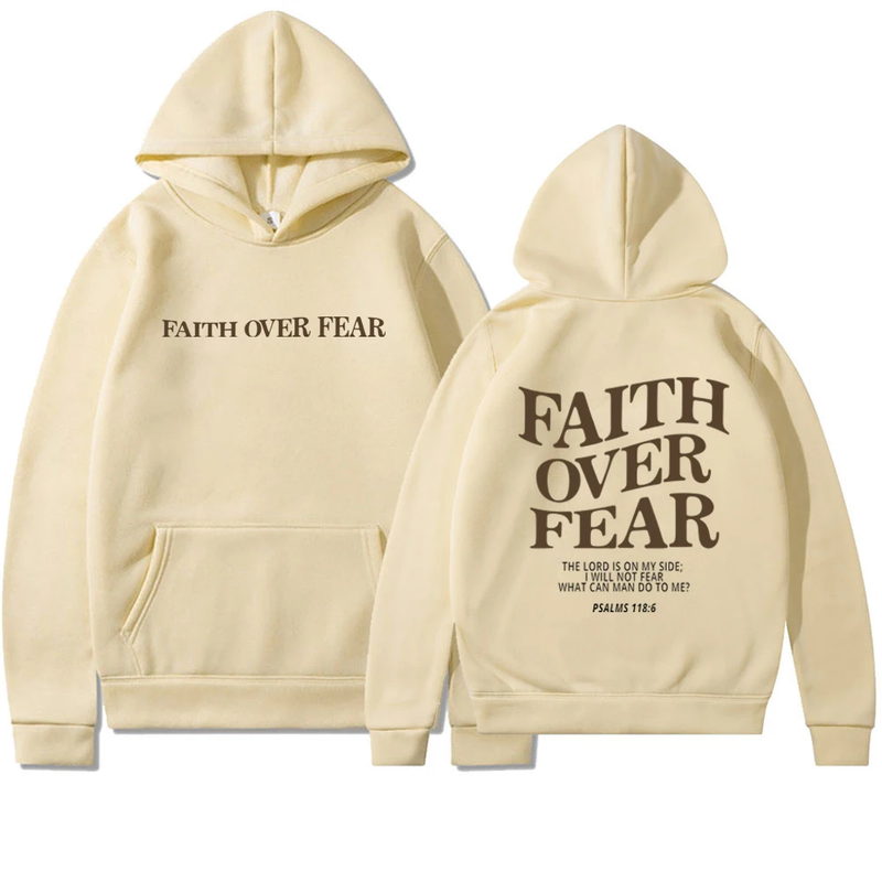 Faith over Fear Christian Hoodie for Woman Christian Sweatshirt Jesus Sweatshirt