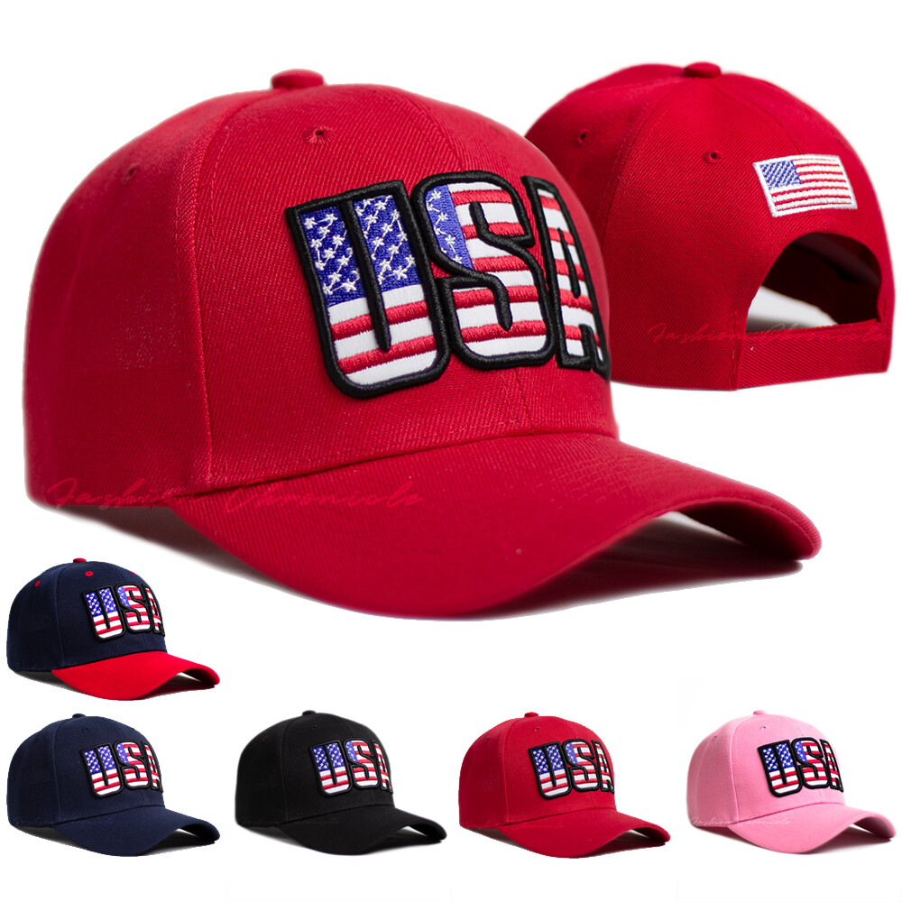 Embroidered Patriotic Adjustable Curved Men