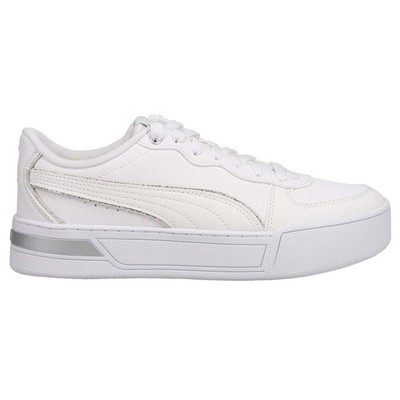 

Puma Skye Metallic Lace Up Platform Женские белые кроссовки Повседневная обувь 37479701, Белый, Puma Skye Metallic Lace Up Platform