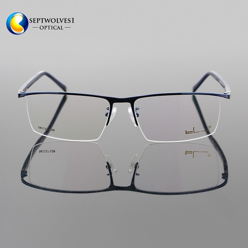 New Designer Men's Half Rimless Titanium Alloy Eyeglass Frames Optical RX Able 