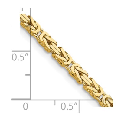 Pre-owned Superdealsforeverything Real 14kt Yellow Gold 22 Inch 2.5mm Byzantine With Lobster Clasp Chain; 22 Inch
