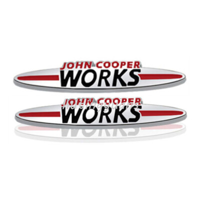 2x 135MM Chrome JOHN COOPER WORKS Badge Emblem Sticker for MINI CooperS R50 R53
