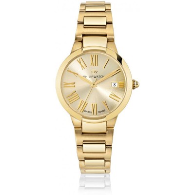 Pre-owned Philippe Watch Womens Wristwatch Philip Watch Corley R8253599507 Steel Golden Swiss Made