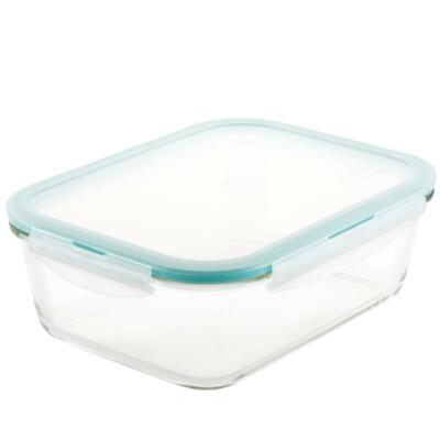 68 Oz 4 Hinge Locking Oven Safe Rectangular Glass Clear