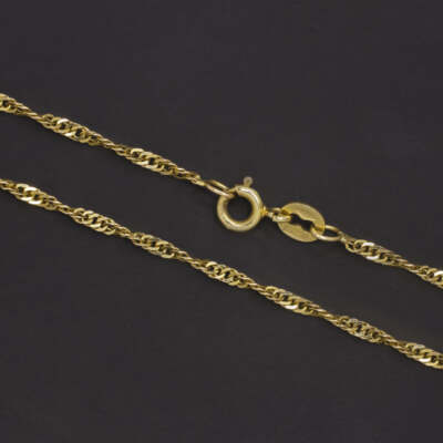 Pre-owned Pink Solid 14k Yellow Gold Curb Link Chain 1.5mm 18 Inch Mens Ladies Necklace Classic
