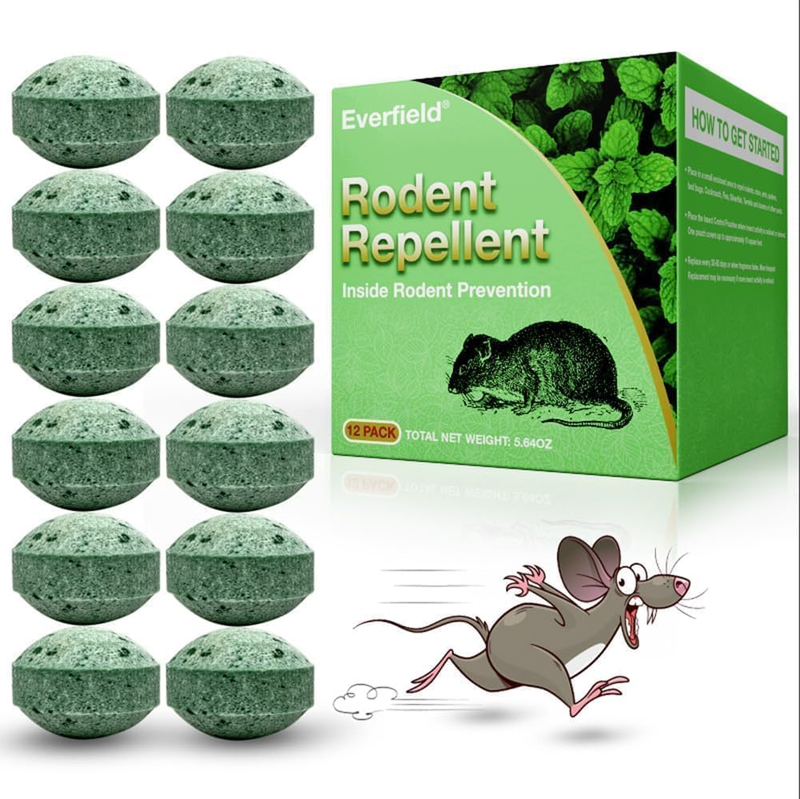 Mice Rodent Repellent, 24Pcs Peppermint Oil Moth Balls for Rats Mouse Deterrent, Safe for Humans & Pets, Pouches for Roaches, Pest Pouches for Roaches