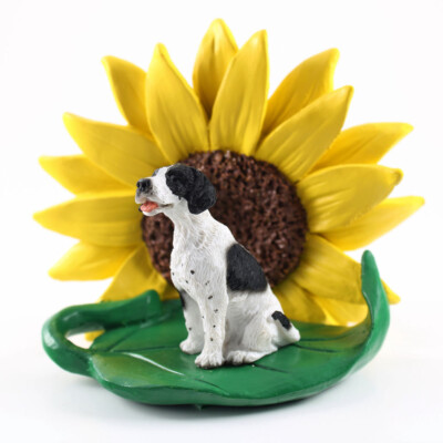 Pointer Sunflower Figurine Black