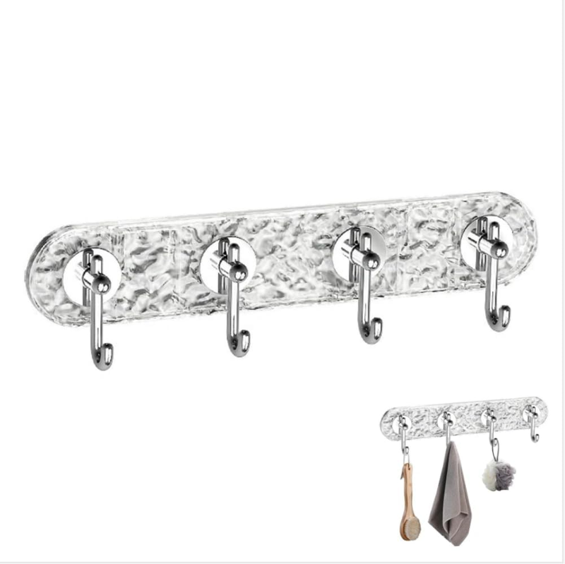 Removable Bathroom Towel Hook Adhesive Waterproof Wall Mounted Coat Rack for Han