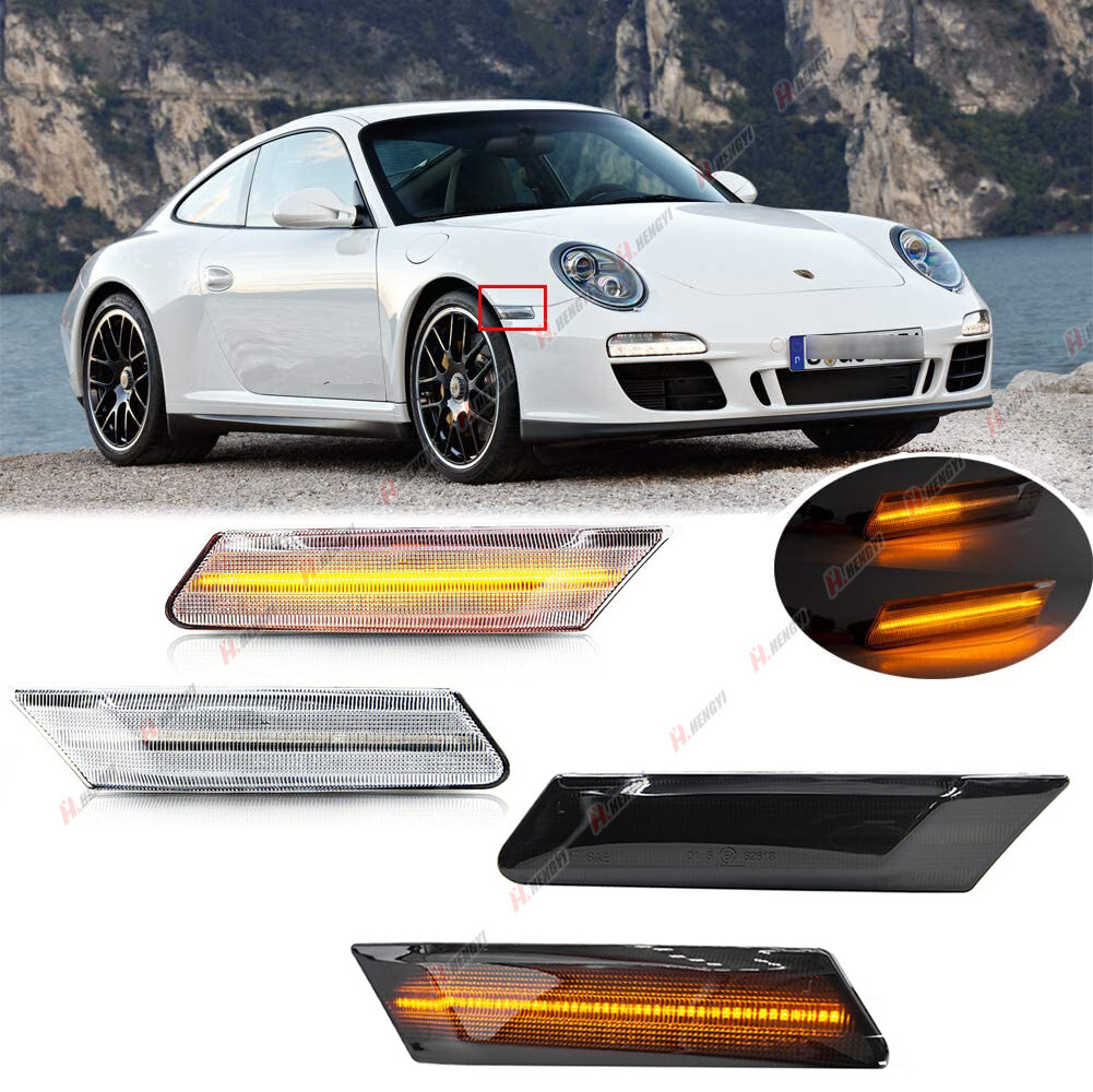 For 2005-2012 Porsche 911 997 987 Dynamic LED Front Fender Side Marker Light