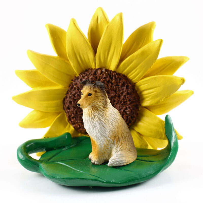 Sheltie Sunflower Figurine Sable