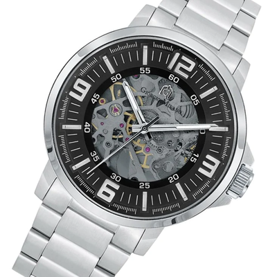 GIORGIO MILANO GIORGIO MILANO SILVER STEEL AUTOMATIC MEN'S WATCH - 228ST3