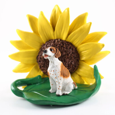 Pointer Sunflower Figurine Brown