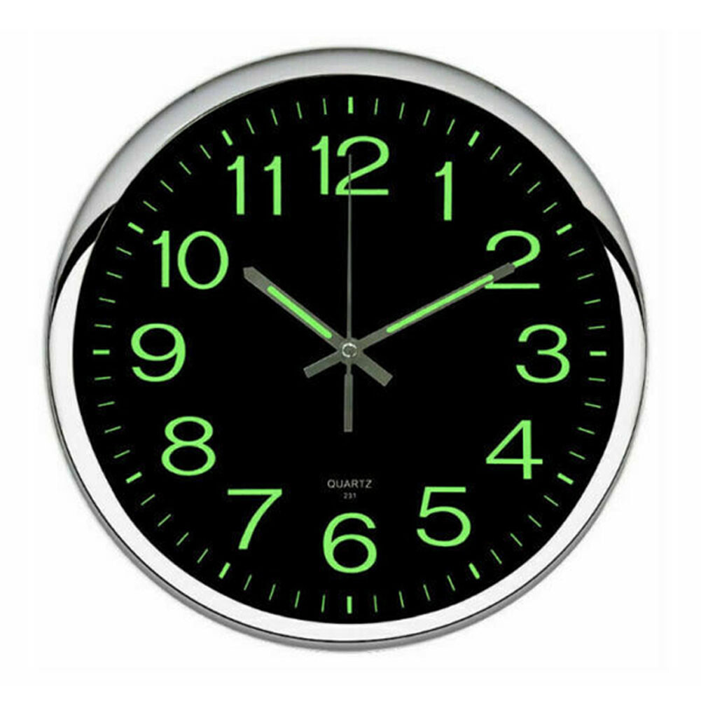 Large 12 inch Wall Clock Silent Quartz Indoor Bedroom Modern