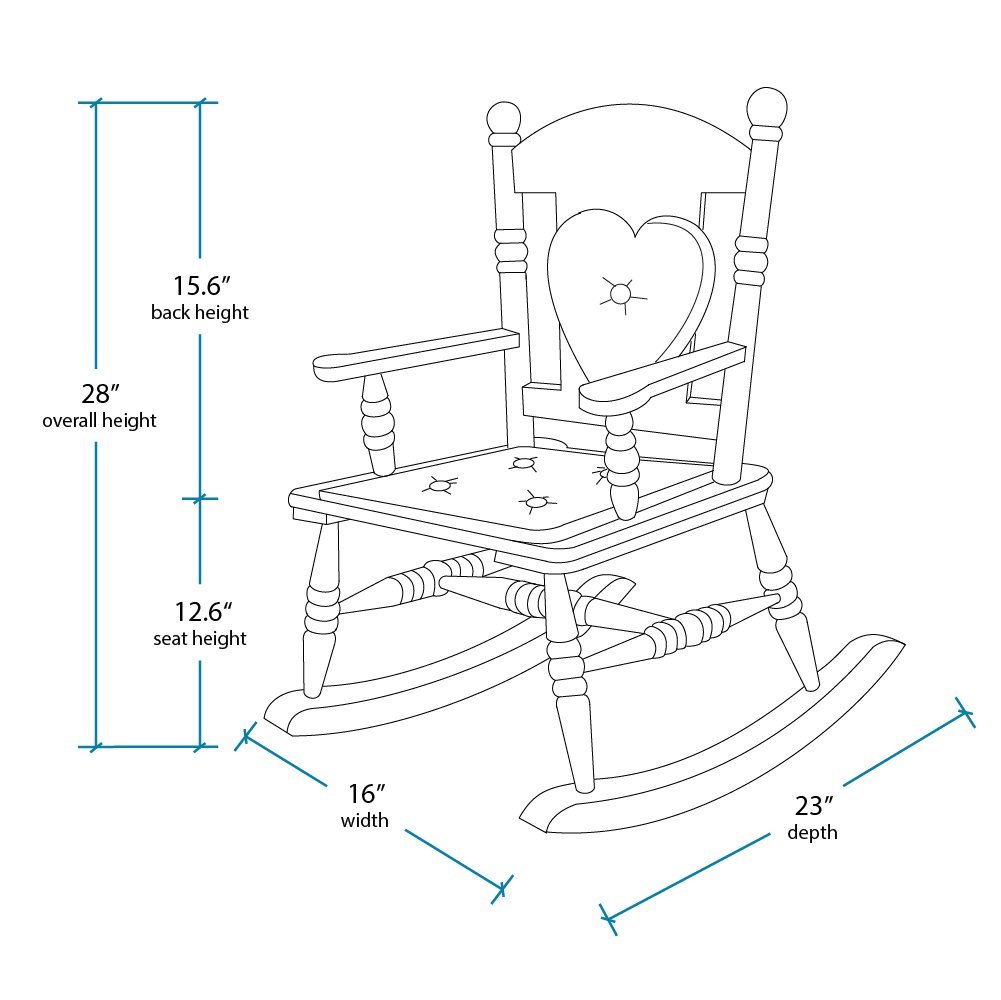 Wildkin Royal Rocking Chair, Features Removable Plush Cushions and Gilded